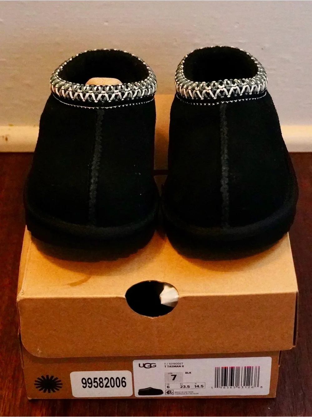 UGG Kids Black Tasman Slip-On Shoes
